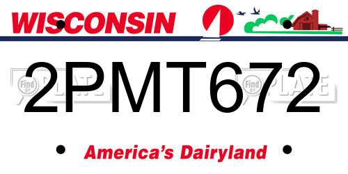 2PMT672 Wisconsin License Plate