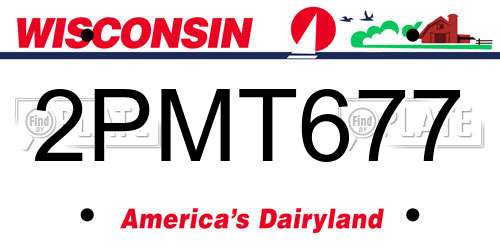 2PMT677 Wisconsin License Plate