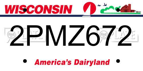 2PMZ672 Wisconsin License Plate