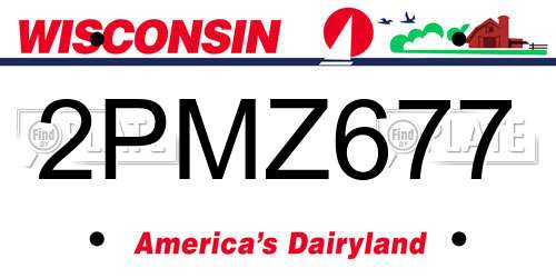2PMZ677 Wisconsin License Plate