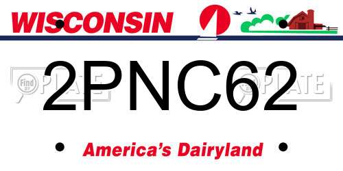 2PNC62 Wisconsin License Plate