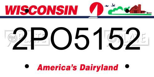 2PO5152 Wisconsin License Plate