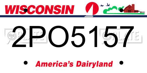2PO5157 Wisconsin License Plate