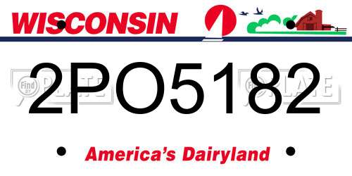 2PO5182 Wisconsin License Plate