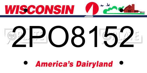 2PO8152 Wisconsin License Plate