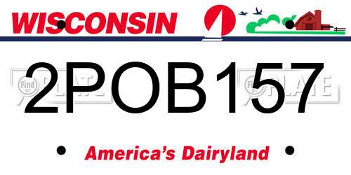 2POB157 Wisconsin License Plate