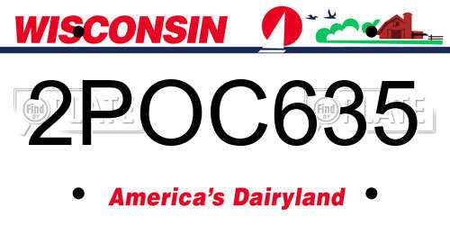 2POC635 Wisconsin License Plate