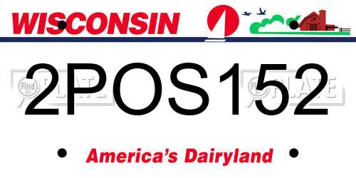2POS152 Wisconsin License Plate