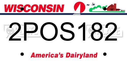 2POS182 Wisconsin License Plate