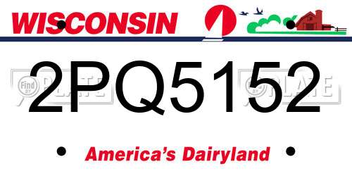 2PQ5152 Wisconsin License Plate