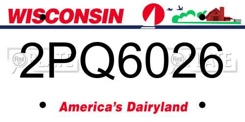 2PQ6026 Wisconsin License Plate