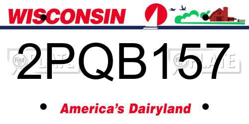 2PQB157 Wisconsin License Plate