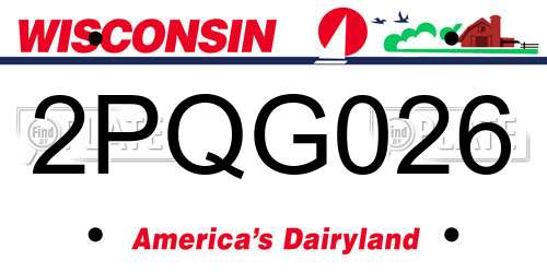 2PQG026 Wisconsin License Plate