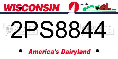2PS8844 Wisconsin License Plate