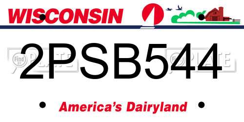 2PSB544 Wisconsin License Plate