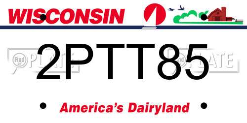 2PTT85 Wisconsin License Plate