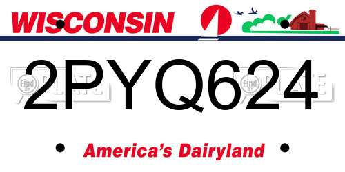 2PYQ624 Wisconsin License Plate