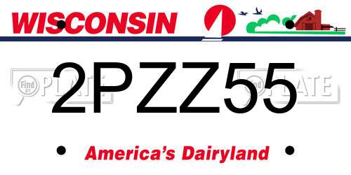2PZZ55 Wisconsin License Plate