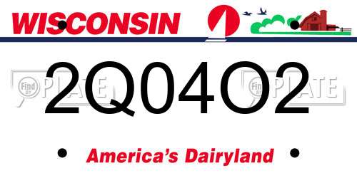 2Q04O2 Wisconsin License Plate