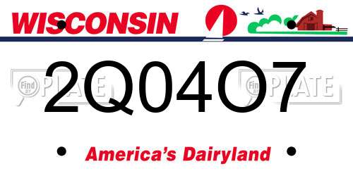 2Q04O7 Wisconsin License Plate