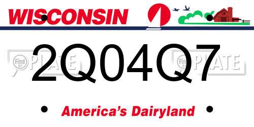 2Q04Q7 Wisconsin License Plate