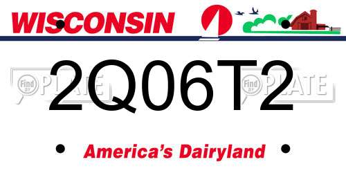 2Q06T2 Wisconsin License Plate