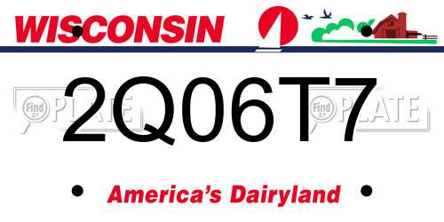 2Q06T7 Wisconsin License Plate