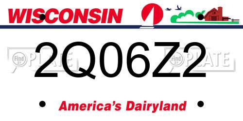 2Q06Z2 Wisconsin License Plate