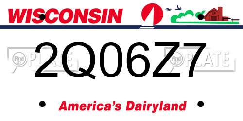 2Q06Z7 Wisconsin License Plate