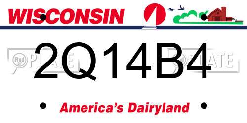 2Q14B4 Wisconsin License Plate