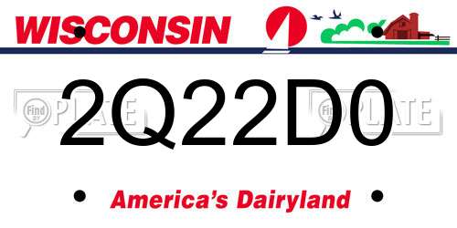 2Q22D0 Wisconsin License Plate