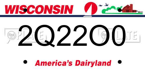 2Q22O0 Wisconsin License Plate