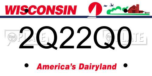 2Q22Q0 Wisconsin License Plate