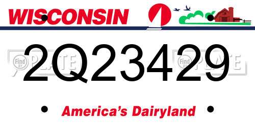 2Q23429 Wisconsin License Plate