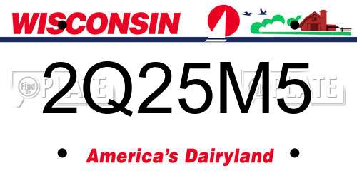 2Q25M5 Wisconsin License Plate