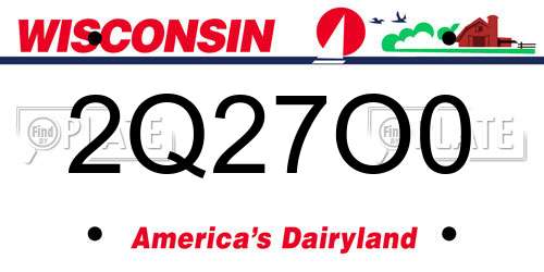 2Q27O0 Wisconsin License Plate