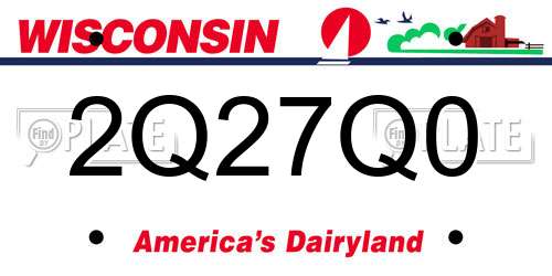 2Q27Q0 Wisconsin License Plate