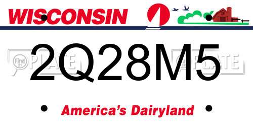 2Q28M5 Wisconsin License Plate