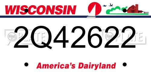 2Q42622 Wisconsin License Plate