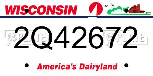 2Q42672 Wisconsin License Plate