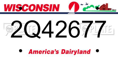 2Q42677 Wisconsin License Plate
