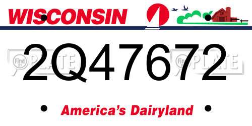 2Q47672 Wisconsin License Plate