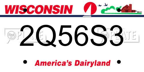 2Q56S3 Wisconsin License Plate