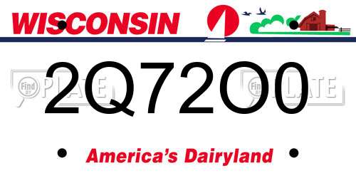 2Q72O0 Wisconsin License Plate