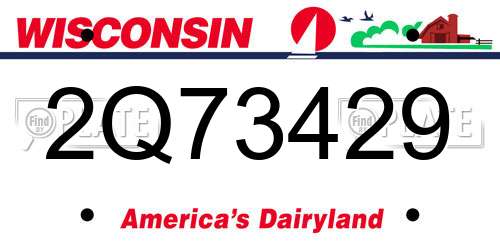 2Q73429 Wisconsin License Plate