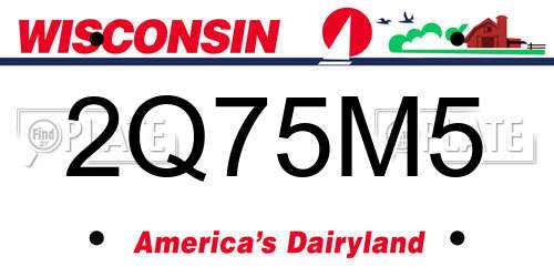 2Q75M5 Wisconsin License Plate
