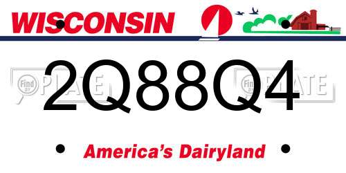 2Q88Q4 Wisconsin License Plate
