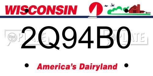2Q94B0 Wisconsin License Plate