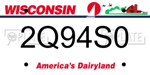 2Q94S0 Wisconsin License Plate