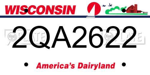 2QA2622 Wisconsin License Plate